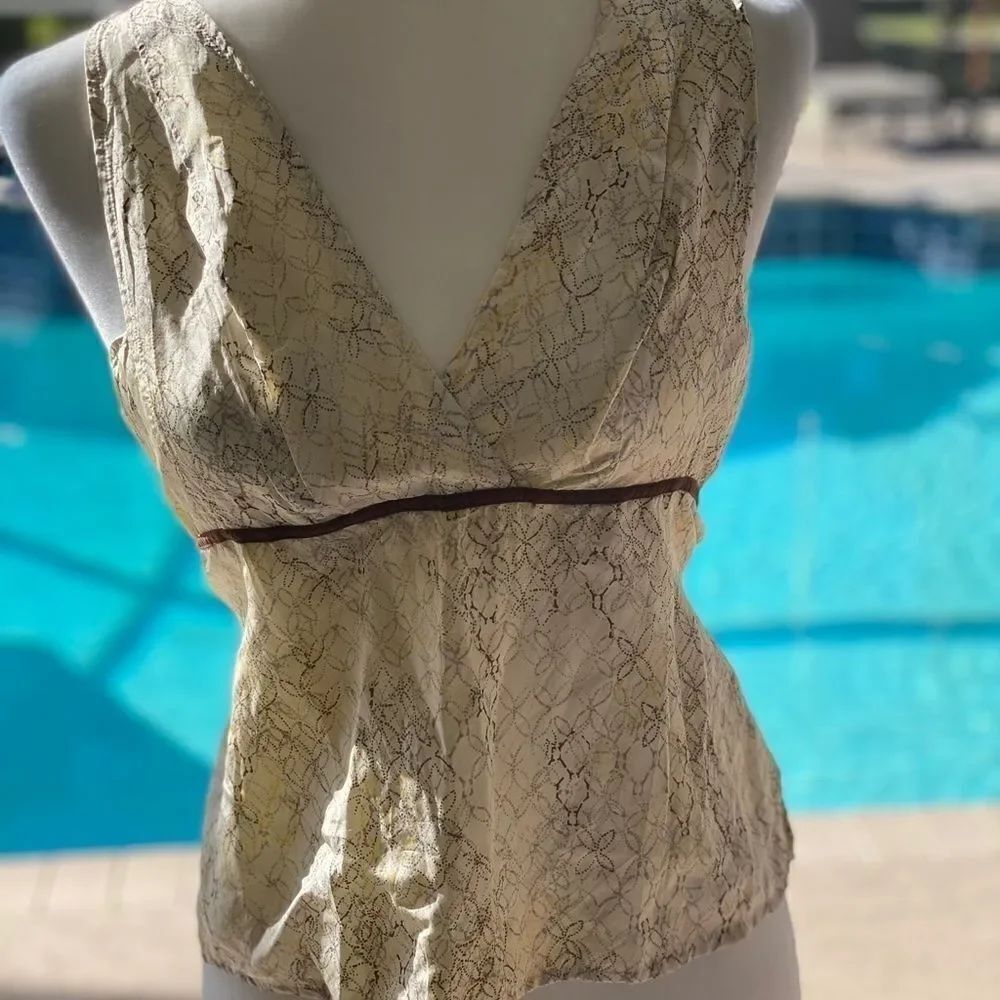 Anthropologie A Common Thread Open Back Silk Top